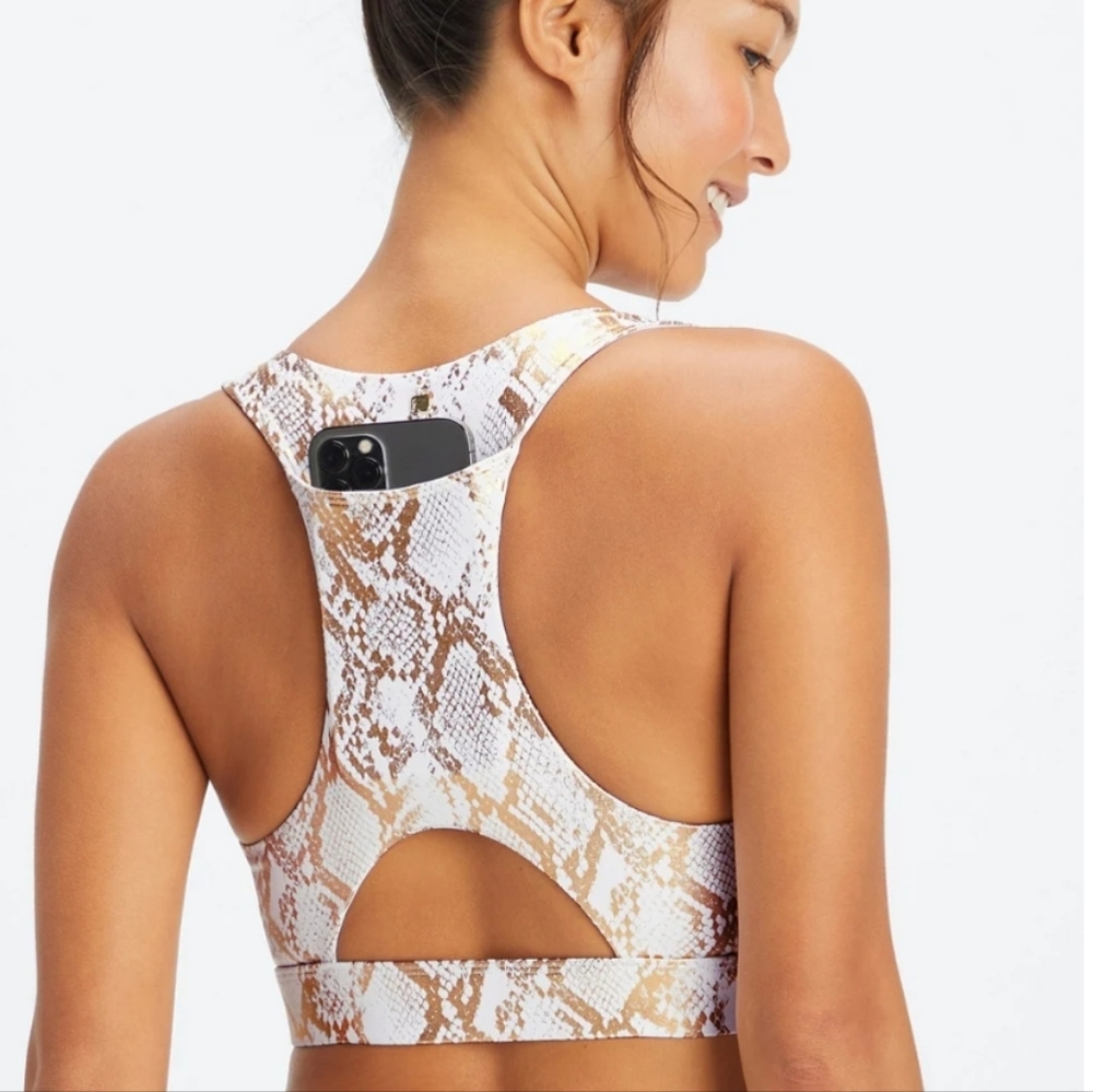 Fabletic on the go sport bra / copper foil snake xs - Picture 2 of 5